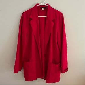 Vintage Cherry Red Sag Harbor Oversized Relaxed Blazer